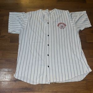 Vintage Rare Fighting Illini majestic Baseball Style Jersey  chief Illiniwek L